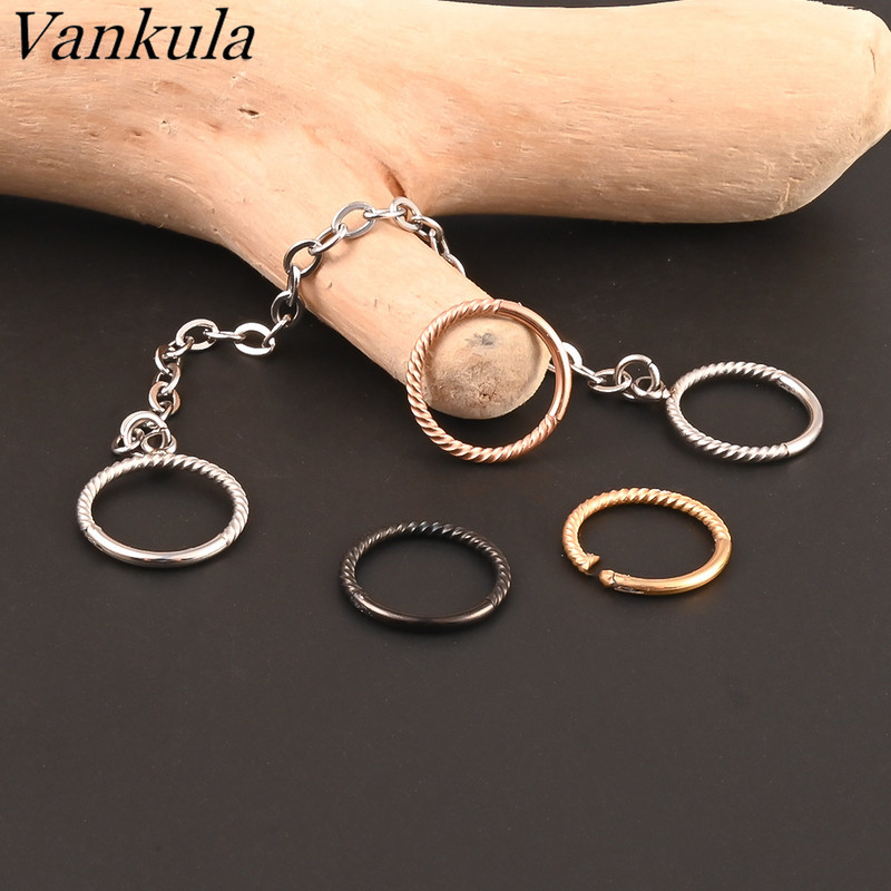 Vankula 1 buc. Lanț din oțel inoxidabil Inel cu cerc pentru nas Septum Buze Știfturi Cercei pentru cartilaj Rotunzi Tragus Piercing ureche Bijuterii pentru corp