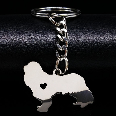 Câine de desene animate Samoye bibelouri Suport pentru breloc din aliaj strass cristal de culoare argintie Animal pandantiv Breloc bijuterii llavero KXHK70