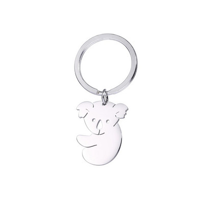 Lanț chei cu pandantiv cu animale Koala Likgreat pentru femei, fete, băieți, breloc din oțel inoxidabil, bijuterii de modă, accesorii, cadouri