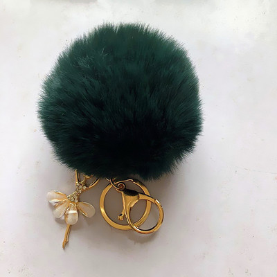 Breloc de mașină cu răufăcător care dansează drăguț Lanț de chei din blană falsă pentru femei, bibelouri, geantă de mașină, breloc, bijuterii, cadou, brelocuri cu puf, care dansează