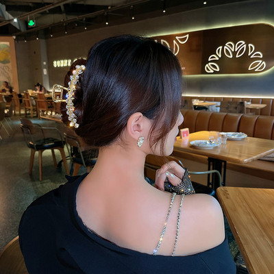 Agrafe de păr geometrice opale cu perle elegante pentru femei Agrafe de susținere a părului pe spate Decorează bentiță Accesorii de păr la modă Bijuterii 2021