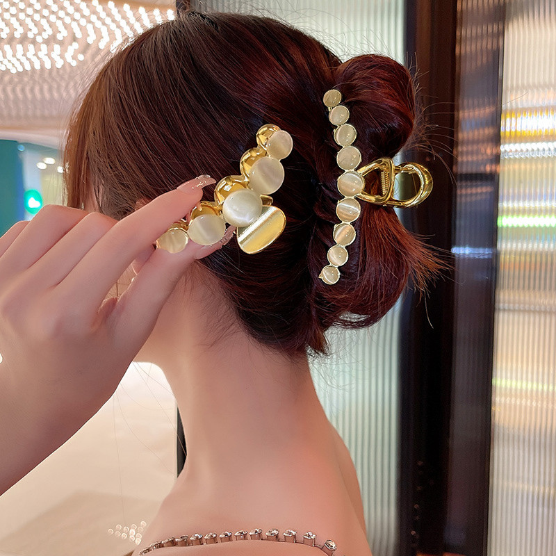 Agrafe de păr geometrice opale cu perle elegante pentru femei Agrafe de susținere a părului pe spate Decorează bentiță Accesorii de păr la modă Bijuterii 2021