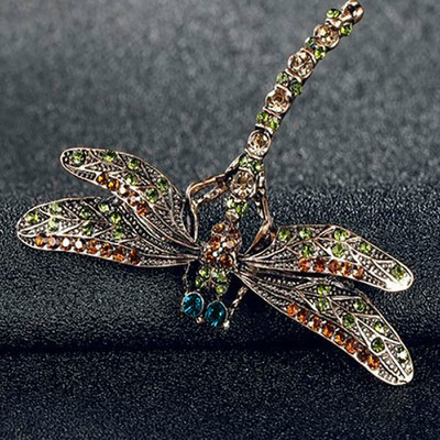 Γυναικεία Μεγάλα Κρυστάλλινα Vintage Καρφίτσες Dragonfly Καρφίτσα Εντόμων Καρφίτσα Πέτο Μόδα Φόρεμα Παλτό Αξεσουάρ Χαριτωμένα κοσμήματα