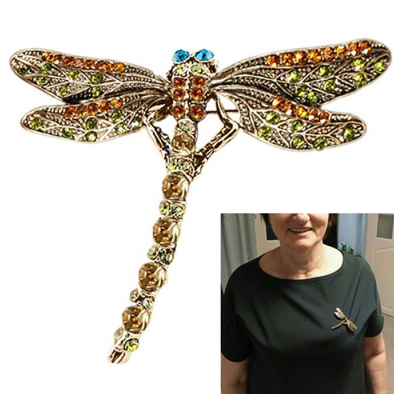 Broșe mari de cristal vintage pentru femei, broșă cu insecte, broșă pentru rever, accesorii pentru haine pentru rochie, bijuterii drăguțe