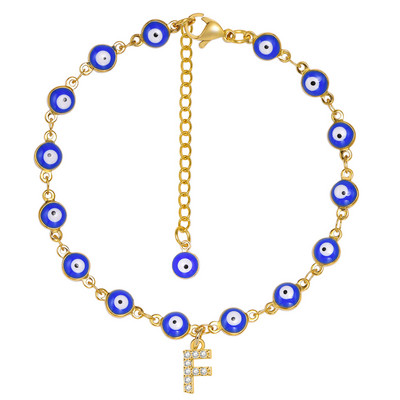 Brățară de gleznă turcească cu ochi albaștri pentru femei, lanț reglabil pentru picioare din oțel inoxidabil, cadou de vară gleznele boeme