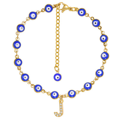 Brățară de gleznă turcească cu ochi albaștri pentru femei, lanț reglabil pentru picioare din oțel inoxidabil, cadou de vară gleznele boeme