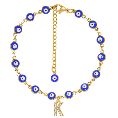 Brățară de gleznă turcească cu ochi albaștri pentru femei, lanț reglabil pentru picioare din oțel inoxidabil, cadou de vară gleznele boeme