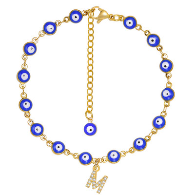 Brățară de gleznă turcească cu ochi albaștri pentru femei, lanț reglabil pentru picioare din oțel inoxidabil, cadou de vară gleznele boeme