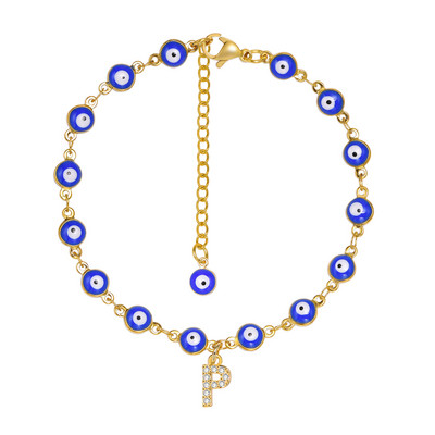 Brățară de gleznă turcească cu ochi albaștri pentru femei, lanț reglabil pentru picioare din oțel inoxidabil, cadou de vară gleznele boeme