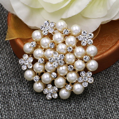 Fabrică Direct Cristal Diamante și Perle Imitații Bijuterii de flori Broșă Ace Buchete de nuntă DIY Брошь Декор