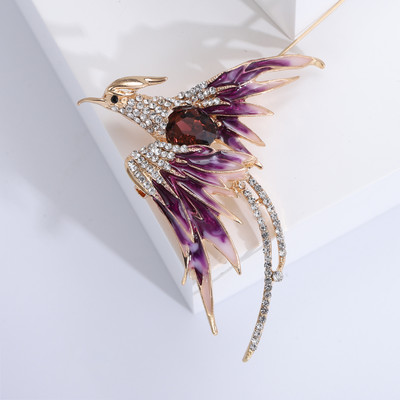 Dmari Femei Broșă Vintage Pin Smalț Delicat Cristal Fhoneix Insigna Păsări de Foc Accesorii de Decorare Bijuterii de Lux pentru Public