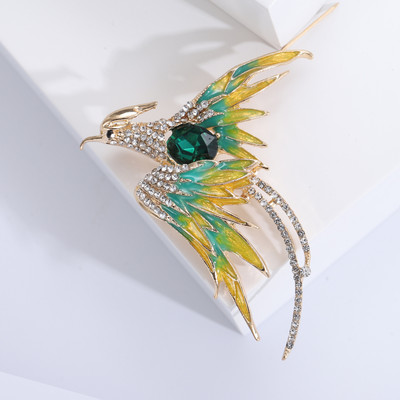Dmari Femei Broșă Vintage Pin Smalț Delicat Cristal Fhoneix Insigna Păsări de Foc Accesorii de Decorare Bijuterii de Lux pentru Public