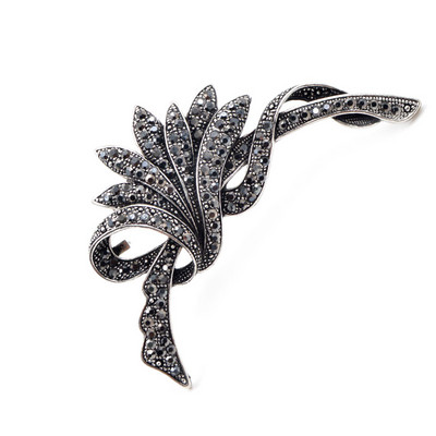 CINDY XIANG Broșe cu flori negre cu stras pentru femei, la modă, vintage, pentru petrecere, accesorii de nuntă, broșe mari, cadou