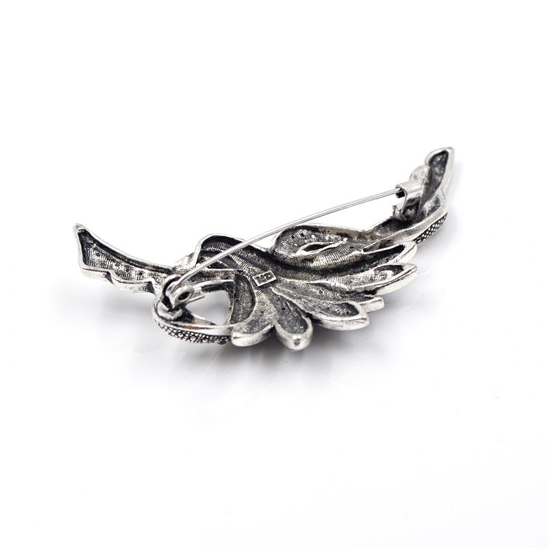 CINDY XIANG Broșe cu flori negre cu stras pentru femei, la modă, vintage, pentru petrecere, accesorii de nuntă, broșe mari, cadou