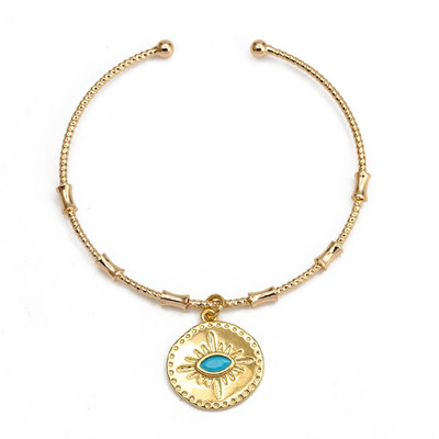 Ochi norocos, turcesc, albastru, ochi rău, brăţară, cupru, reglabilă, brățară de mână Fatima, pentru femei, fete, bărbați, bijuterii BE602