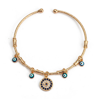 Ochi norocos, turcesc, albastru, ochi rău, brăţară, cupru, reglabilă, brățară de mână Fatima, pentru femei, fete, bărbați, bijuterii BE602