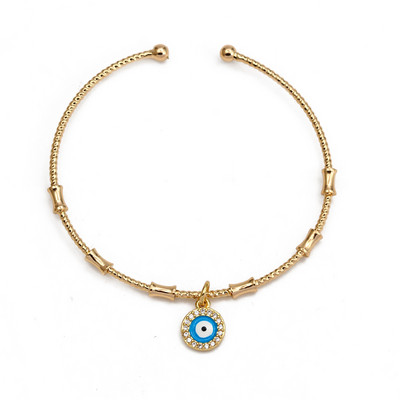Ochi norocos, turcesc, albastru, ochi rău, brăţară, cupru, reglabilă, brățară de mână Fatima, pentru femei, fete, bărbați, bijuterii BE602