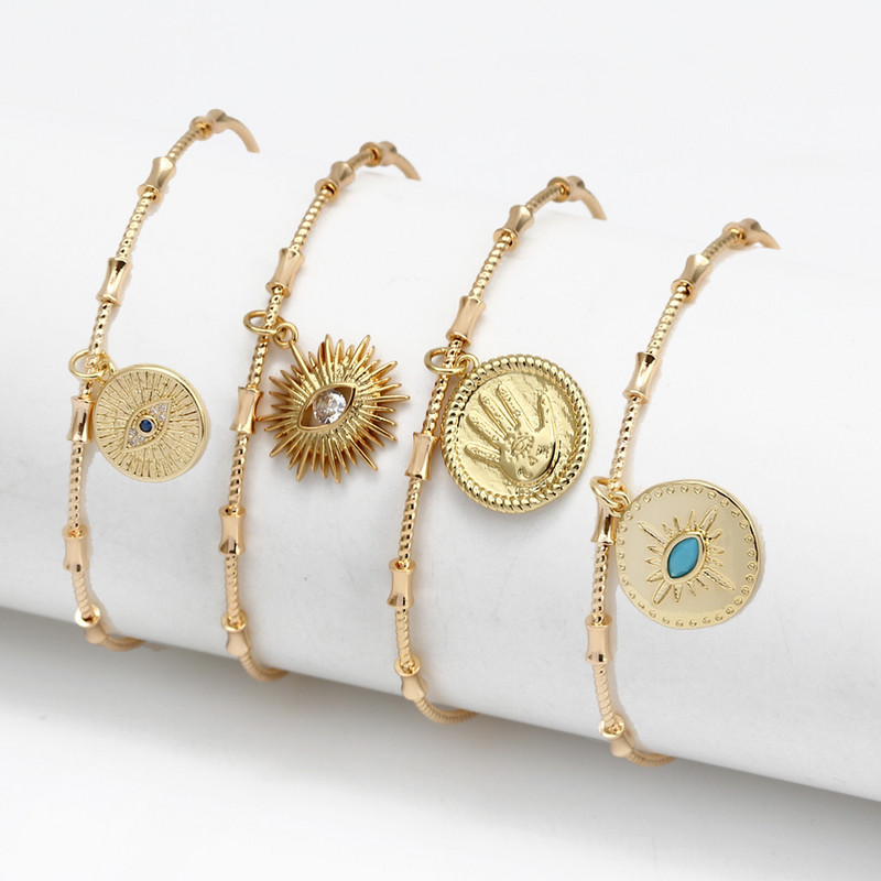 Ochi norocos, turcesc, albastru, ochi rău, brăţară, cupru, reglabilă, brățară de mână Fatima, pentru femei, fete, bărbați, bijuterii BE602