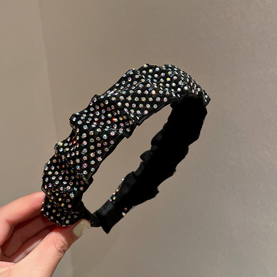 Strasuri căptușite strălucitoare și strălucitoare, cu cristale complete, bentite negre de lux, ediție limitată, pentru femei Accesorii pentru păr Nou 2021