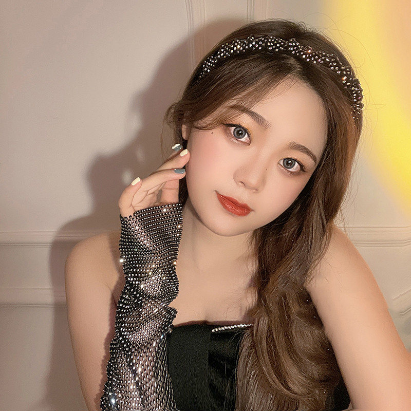 Strasuri căptușite strălucitoare și strălucitoare, cu cristale complete, bentite negre de lux, ediție limitată, pentru femei Accesorii pentru păr Nou 2021