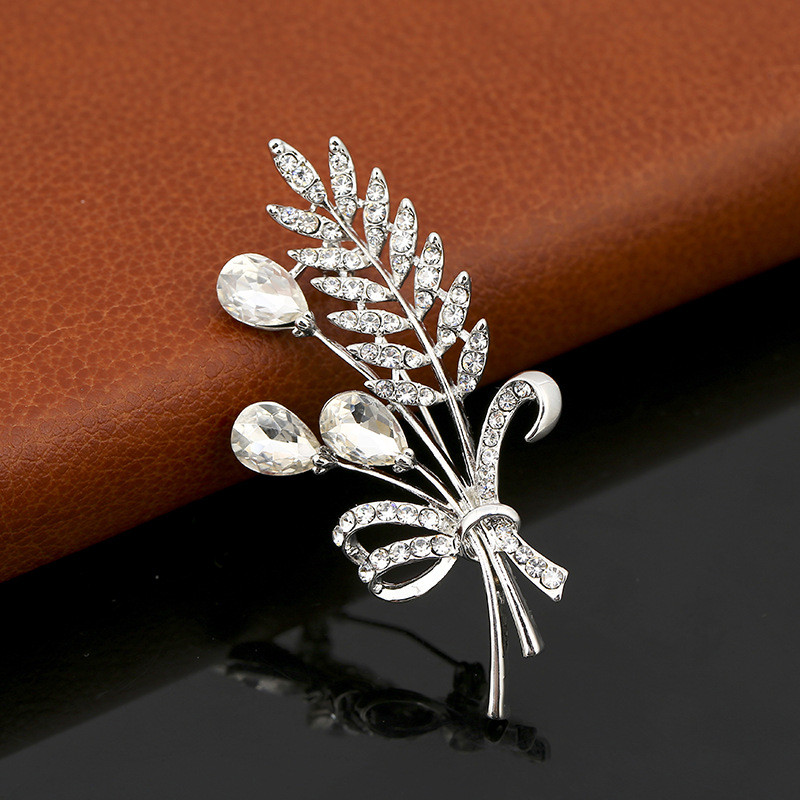 Flori de ureche de grâu Broșe pentru femei Pin Cristal Strass Fulară Broșă Bijuterii de modă Toate articolele cadou