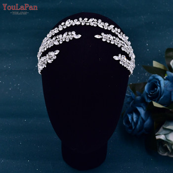 YouLaPan HP496 Модна дамска лента за глава с кристали Булчинска шапка Сватбени аксесоари за коса Тиара на булката Театрален декор за глава