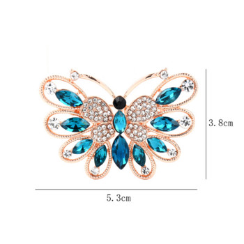 Xingyunday Rhinestone Butterfly Brooch for Women 2-color Classic Insect Party Office Butterfly Brooch Gifts