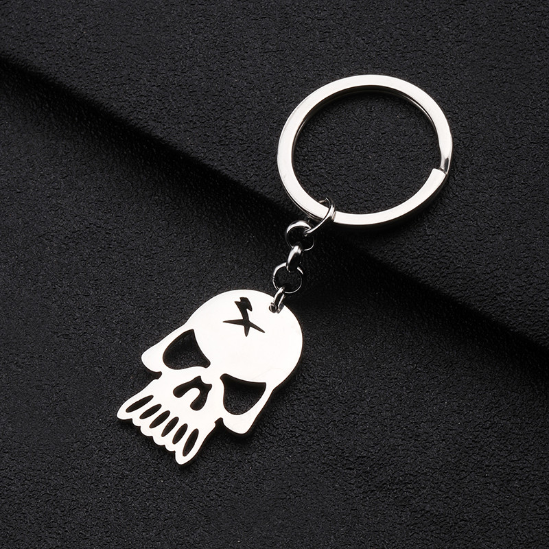 Breloc cu schelet din oțel inoxidabil de Halloween Bonsny, placat cu aur, breloc de geantă pentru chei de mașină, bijuterii pentru femei, adolescenți, cadouri, lanț de chei