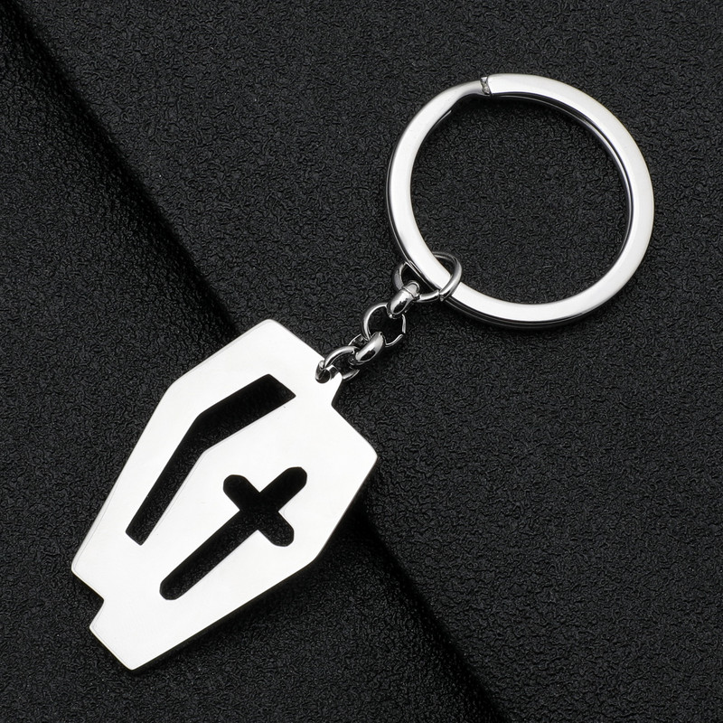 Breloc cu cruce din oțel inoxidabil de Halloween Bonsny, placat cu argint, breloc cu pandantiv gol, breloc unic, bijuterii pentru femei, cadouri