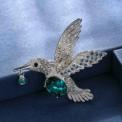 Xingyunday új kolibri brossok kristály strassz ékszerek női temperamentum ötvözet kabát színes tűs sál csat kiegészítők