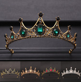 Accesorii pentru păr de nuntă Coroană de cristal cu stras baroc Tiara Coroană de nuntă Coroana de petrecere Coroana de petrecere Bijuterii de păr de mireasă Tiare