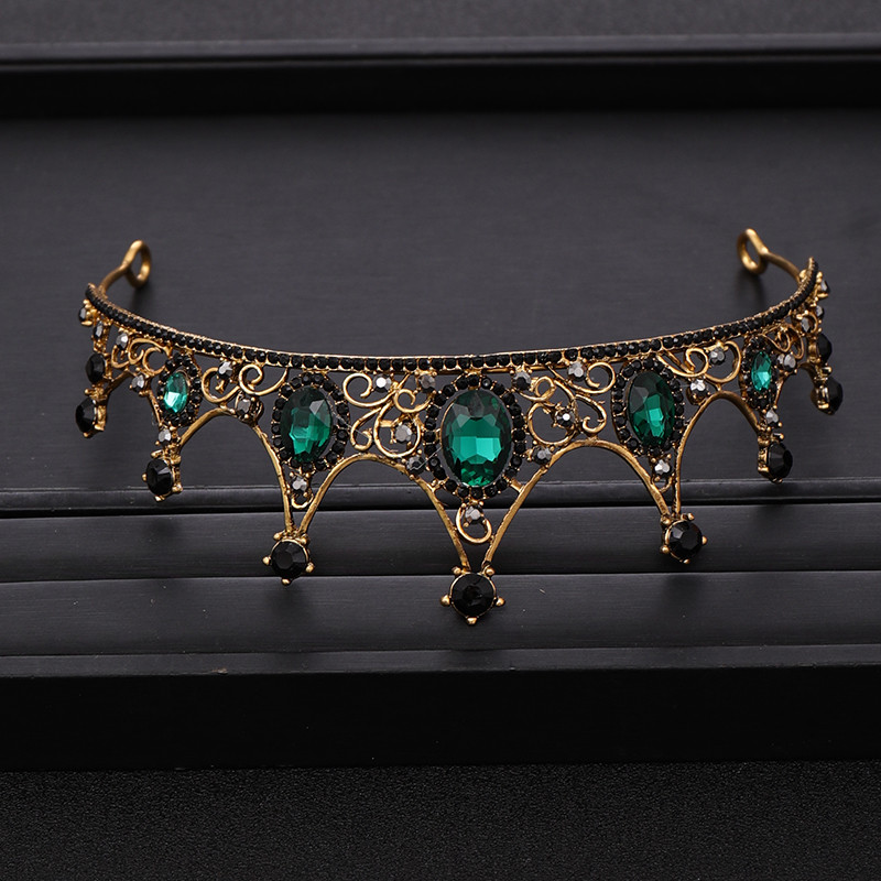 Accesorii pentru păr de nuntă Coroană de cristal cu stras baroc Tiara Coroană de nuntă Coroana de petrecere Coroana de petrecere Bijuterii de păr de mireasă Tiare