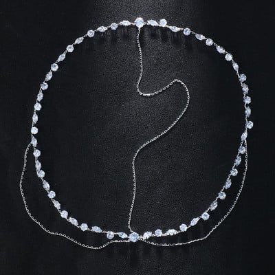 Stonefans Boho Bridal Wedding Head Chain Exquisite Cubic Zirconia Leaf Forehead Headband Chain Бижута за коса за жени Глава
