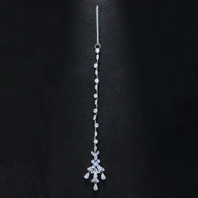 Stonefans Boho Bridal Wedding Head Chain Exquisite Cubic Zirconia Leaf Forehead Headband Chain Бижута за коса за жени Глава