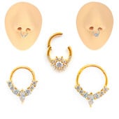 100% Oțel Chirurgical Segment Inel articulat Ureche Cartilaj Helix Rook Tragus 16G Piercing Ureche CZ Forma Inel Nas Septum Clicker