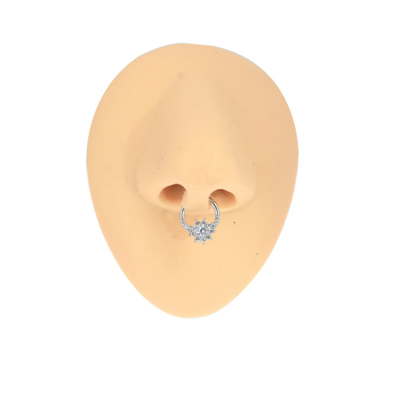 100% Oțel Chirurgical Segment Inel articulat Ureche Cartilaj Helix Rook Tragus 16G Piercing Ureche CZ Forma Inel Nas Septum Clicker