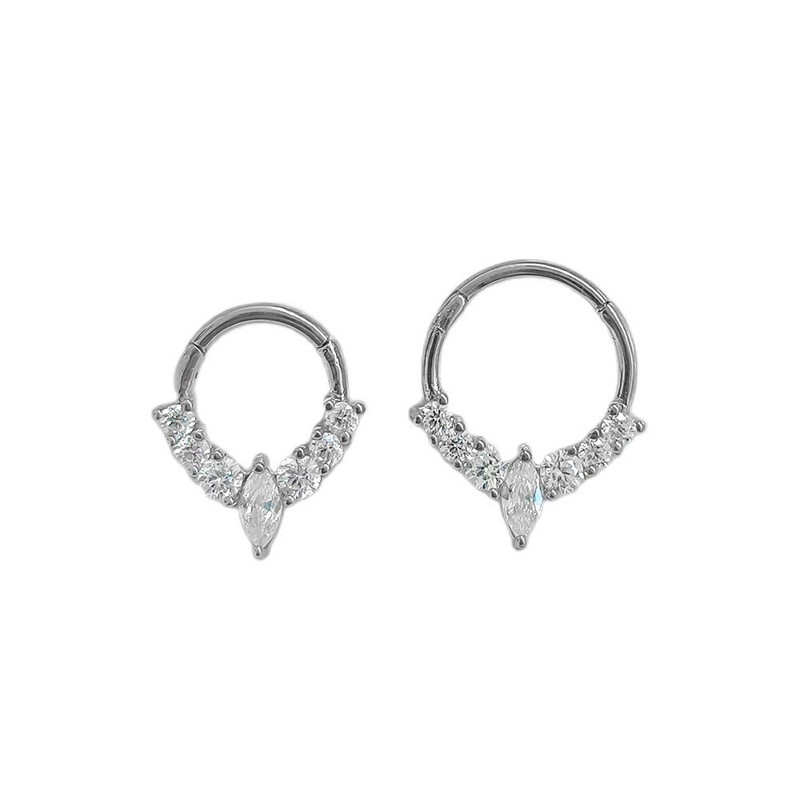 100% Oțel Chirurgical Segment Inel articulat Ureche Cartilaj Helix Rook Tragus 16G Piercing Ureche CZ Forma Inel Nas Septum Clicker