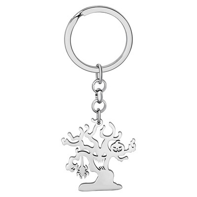 Bonsny Halloween, oțel inoxidabil, placat cu argint, zâmbet, copac de dovleac, brelocuri fantome, bijuterii cu pandantiv cu plante de desene animate, cadouri pentru femei