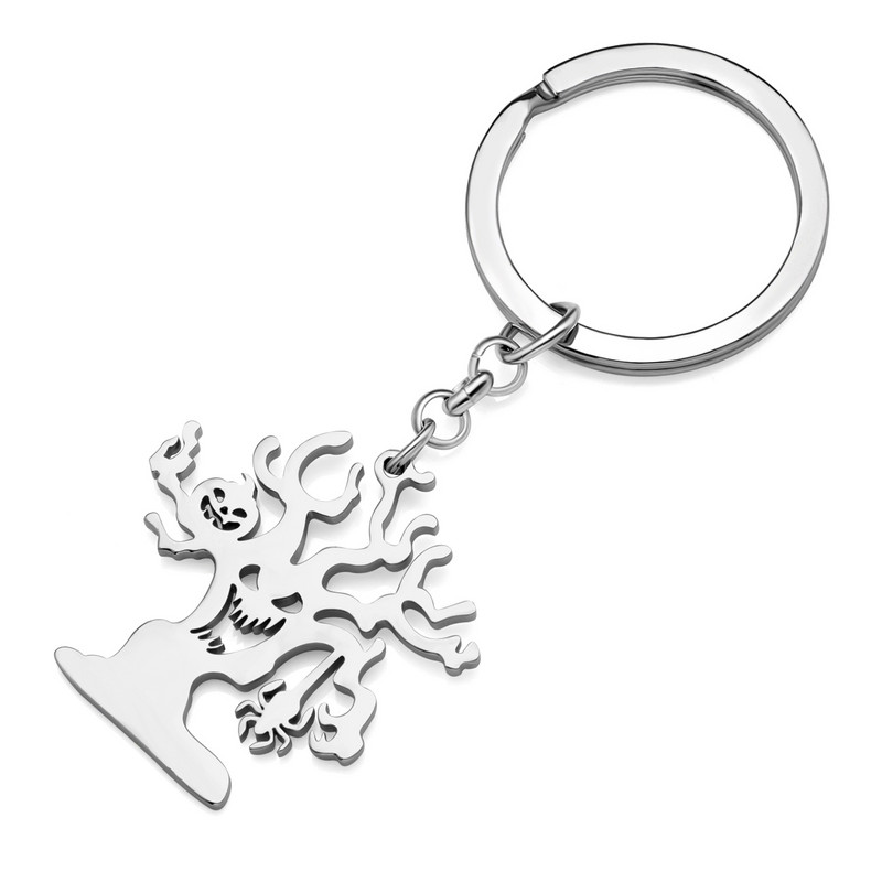 Bonsny Halloween, oțel inoxidabil, placat cu argint, zâmbet, copac de dovleac, brelocuri fantome, bijuterii cu pandantiv cu plante de desene animate, cadouri pentru femei