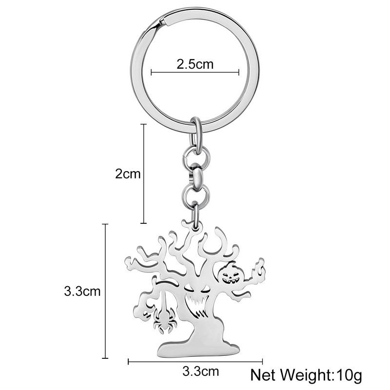 Bonsny Halloween, oțel inoxidabil, placat cu argint, zâmbet, copac de dovleac, brelocuri fantome, bijuterii cu pandantiv cu plante de desene animate, cadouri pentru femei