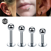 1 buc G23 Titanium Latret Monroe Inele pentru buze Cercei 16G 1.2x6/8/10/12mm Bijuterii pentru piercing de corp de culoare argintie
