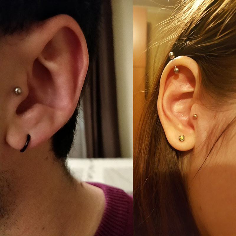 1 buc G23 Titanium Latret Monroe Inele pentru buze Cercei 16G 1.2x6/8/10/12mm Bijuterii pentru piercing de corp de culoare argintie