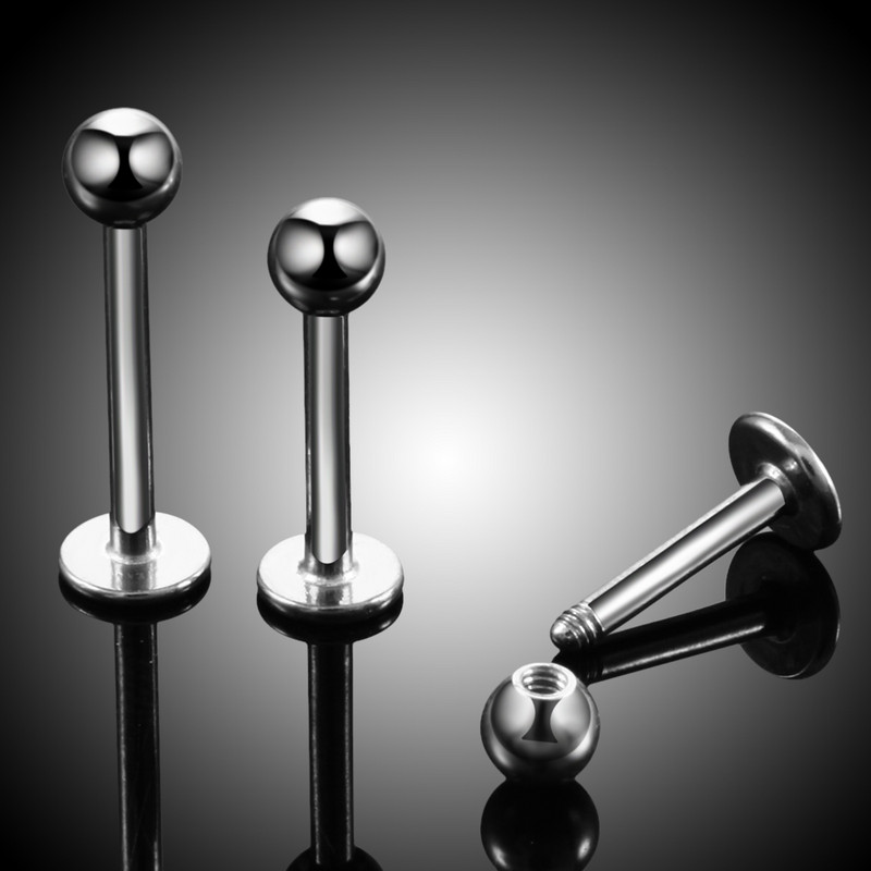 1 buc G23 Titanium Latret Monroe Inele pentru buze Cercei 16G 1.2x6/8/10/12mm Bijuterii pentru piercing de corp de culoare argintie