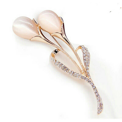 Xingyunday Broșă cu flori de piatră de opal Pin Strass Cristal Bijuterii pentru costume Accesorii pentru haine Buchet Bijuterii pentru femei Broșă