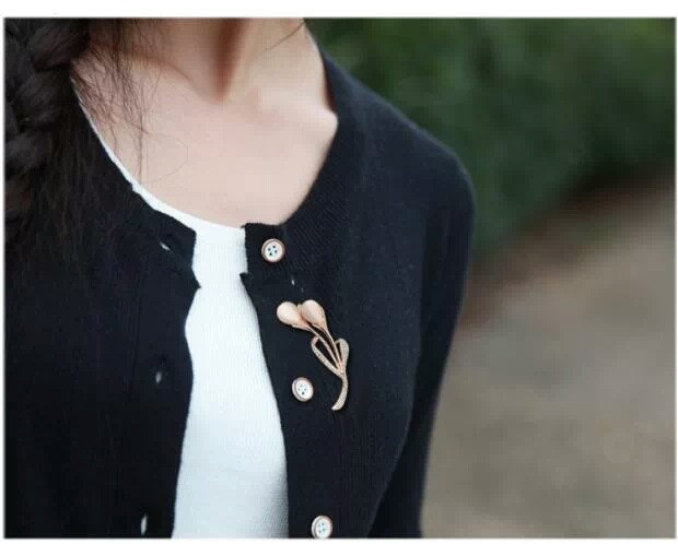 Xingyunday Broșă cu flori de piatră de opal Pin Strass Cristal Bijuterii pentru costume Accesorii pentru haine Buchet Bijuterii pentru femei Broșă