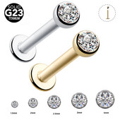 1 buc F136 Titan 16G 1.5-4mm Cz Gem Tragus Lip Ring Monroe Ureche Cartilage Cercel Piercing Labret Tragus Cartilage Cerce