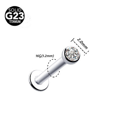 1 buc F136 Titan 16G 1.5-4mm Cz Gem Tragus Lip Ring Monroe Ureche Cartilage Cercel Piercing Labret Tragus Cartilage Cerce