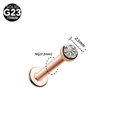1 buc F136 Titan 16G 1.5-4mm Cz Gem Tragus Lip Ring Monroe Ureche Cartilage Cercel Piercing Labret Tragus Cartilage Cerce