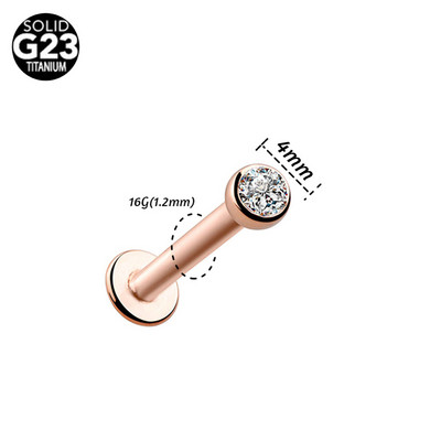 1 buc F136 Titan 16G 1.5-4mm Cz Gem Tragus Lip Ring Monroe Ureche Cartilage Cercel Piercing Labret Tragus Cartilage Cerce