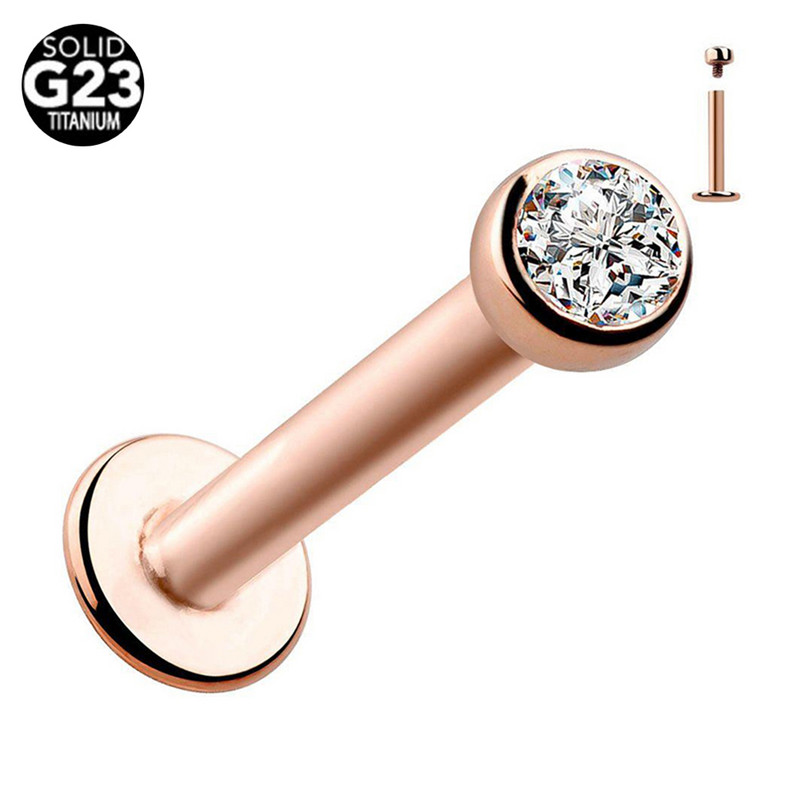1 buc F136 Titan 16G 1.5-4mm Cz Gem Tragus Lip Ring Monroe Ureche Cartilage Cercel Piercing Labret Tragus Cartilage Cerce
